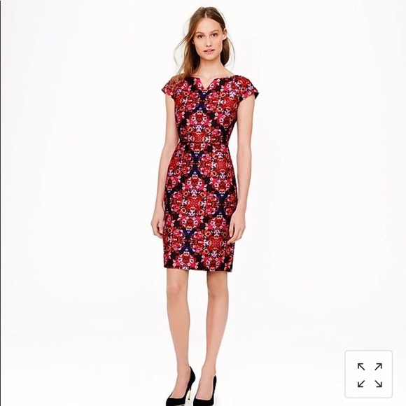 J. Crew Collection Berry Bouquet Cocktail Dress - Picture 1 of 6